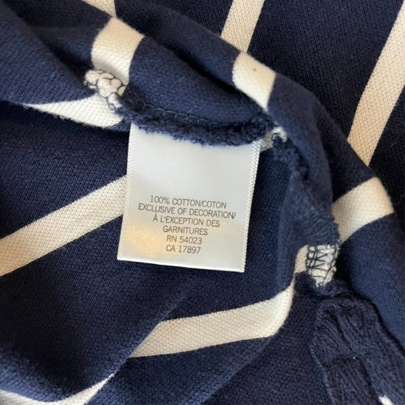 Banana Republic Polo Shirt Men's M Blue Striped Embroidered Logo Collared Cotton - Picture 11 of 11